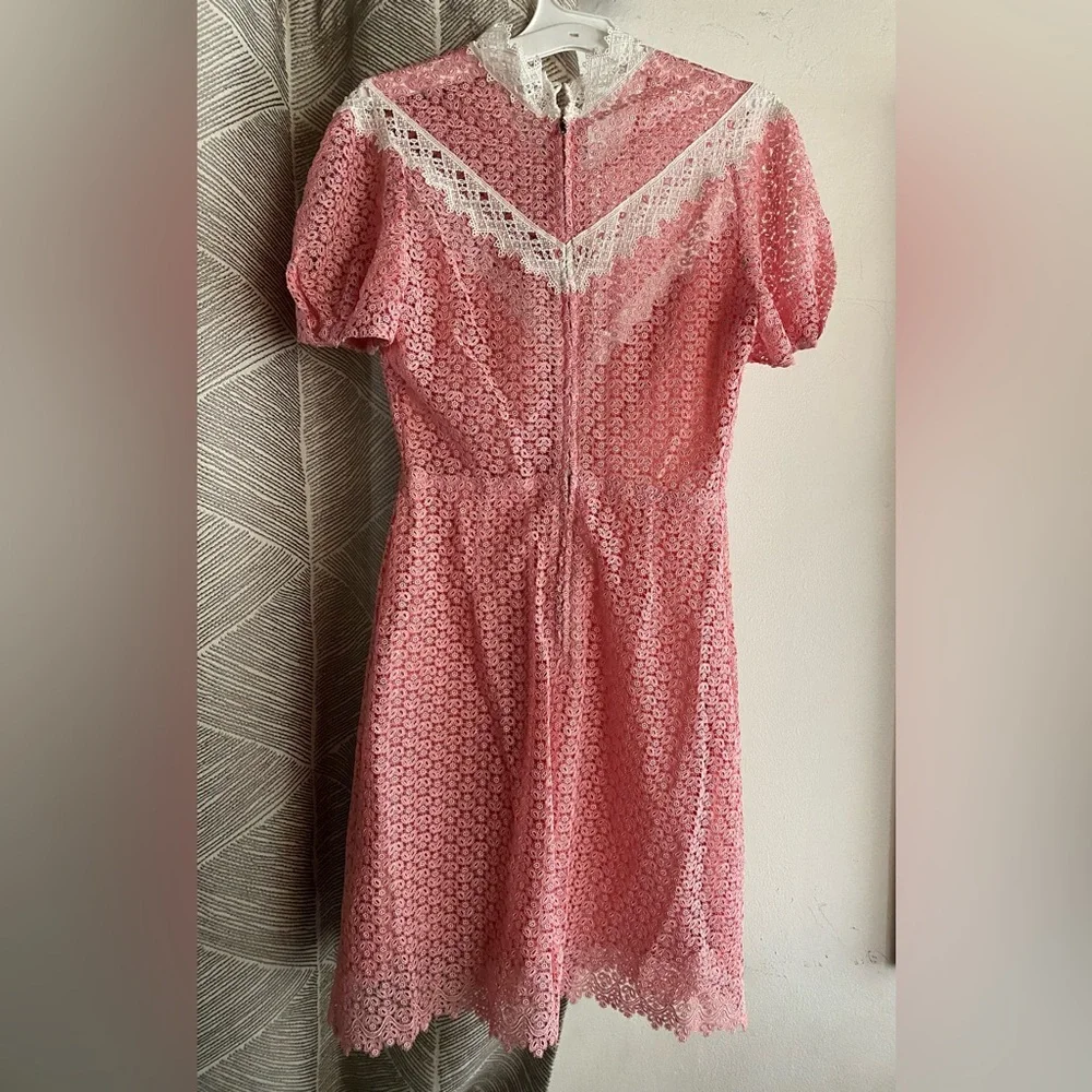 Sandro Lace Dress Pink Short Sleeve Size 36 FR - Picture 6 of 16